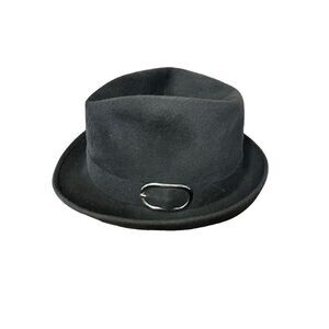 Vintage Barbisio Gray Felt Gentlemen’s Hat With Buckle Detail Made In Italy 7